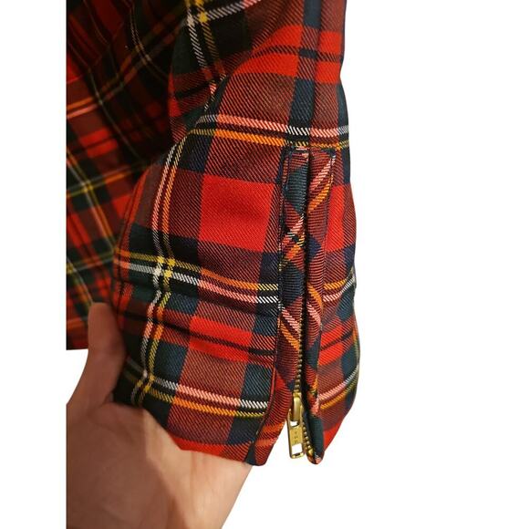 J. Crew Tartan plaid mountain puffer wool blend vest velvet trim sz medium new - Picture 6 of 9